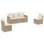 Gartensofa-Set mit Kissen, 5-teilig, beiges synthetisches Rattan von , Gartensets - Ref: Foro24-3258250, Preis: 373,94 €, Rab...