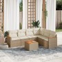 7-piece garden sofa set and beige synthetic rattan cushions by , Garden sets - Ref: Foro24-3258411, Price: 549,12 €, Discount: %