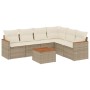 7-teiliges Gartensofa-Set und beige synthetische Rattankissen von , Gartensets - Ref: Foro24-3258411, Preis: 549,12 €, Rabatt: %