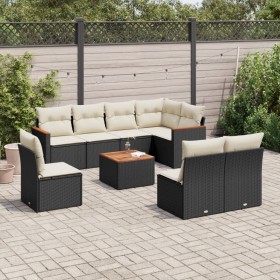 8-teiliges Gartensofa-Set und schwarze synthetische Rattankissen von , Gartensets - Ref: Foro24-3258451, Preis: 522,80 €, Rab...