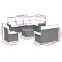 8-teiliges Gartensofa-Set und schwarze synthetische Rattankissen von , Gartensets - Ref: Foro24-3258451, Preis: 522,80 €, Rab...