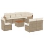 Set de sofás de jardín 9 pzas con cojines ratán sintético beige de , Conjuntos de jardín - Ref: Foro24-3258453, Precio: 669,9...