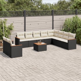 11-teiliges Gartensofa-Set und schwarze synthetische Rattankissen von , Gartensets - Ref: Foro24-3258521, Preis: 679,74 €, Ra...