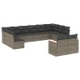 12-teiliges Gartensofa-Set mit grauen synthetischen Rattankissen von , Gartensets - Ref: Foro24-3258847, Preis: 776,43 €, Rab...