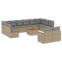 Gartensofa-Set mit Kissen, 13-teilig, beiges synthetisches Rattan von , Gartensets - Ref: Foro24-3258853, Preis: 917,29 €, Ra...