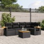 6-teiliges Gartensofa-Set und schwarze synthetische Rattankissen von , Gartensets - Ref: Foro24-3259192, Preis: 421,66 €, Rab...