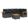 6-teiliges Gartensofa-Set und schwarze synthetische Rattankissen von , Gartensets - Ref: Foro24-3259192, Preis: 421,66 €, Rab...