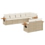 Gartensofa-Set mit beigen Kissen 8 Stück PE-Rattan von , Gartensets - Ref: Foro24-3259391, Preis: 635,99 €, Rabatt: %