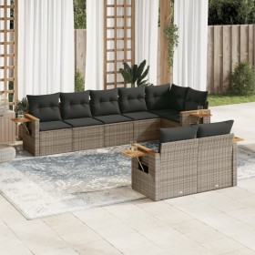 8-teiliges Gartensofa-Set und graue synthetische Rattankissen von , Gartensets - Ref: Foro24-3259393, Preis: 603,48 €, Rabatt: %