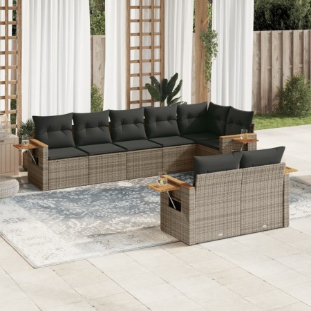 8-teiliges Gartensofa-Set und graue synthetische Rattankissen von , Gartensets - Ref: Foro24-3259393, Preis: 601,99 €, Rabatt: %