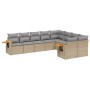 9-teiliges Gartensofa-Set mit beigen synthetischen Rattankissen von , Gartensets - Ref: Foro24-3259546, Preis: 657,91 €, Raba...