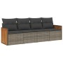 4-piece garden sofa set and gray synthetic rattan cushions by , Garden sets - Ref: Foro24-3259855, Price: 299,22 €, Discount: %