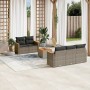 6-piece garden furniture set and gray synthetic rattan cushions by , Garden sets - Ref: Foro24-3258189, Price: 404,09 €, Disc...