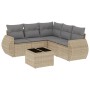 Gartensofa-Set mit Kissen, 6-teilig, beiges synthetisches Rattan von , Gartensets - Ref: Foro24-3253696, Preis: 472,67 €, Rab...