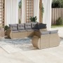 7-teiliges Gartensofa-Set und beige synthetische Rattankissen von , Gartensets - Ref: Foro24-3253946, Preis: 616,99 €, Rabatt: %