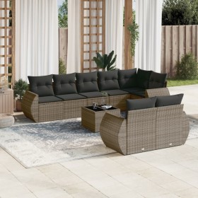 9-teiliges Gartenmöbel-Set und graue synthetische Rattankissen von , Gartensets - Ref: Foro24-3253967, Preis: 683,99 €, Rabat...