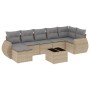 Gartensofa-Set mit beigen Kissen 8 Stück PE-Rattan von , Gartensets - Ref: Foro24-3254026, Preis: 561,99 €, Rabatt: %