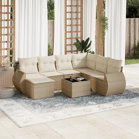 Garden sofa set with beige cushions 8 pcs PE rattan by , Garden sets - Ref: Foro24-3254045, Price: 603,12 €, Discount: %