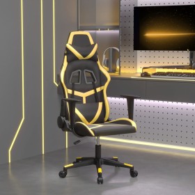 Silla gaming cuero sintético negro y dorado de , Sillones para videojuegos - Ref: Foro24-3143667, Precio: 124,99 €, Descuento: %