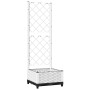 Jardinera con enrejado PP blanco 40x40x121,5 cm de , Maceteros y jardineras - Ref: Foro24-153279, Precio: 44,99 €, Descuento: %