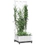 Jardinera con enrejado PP blanco 40x40x121,5 cm de , Maceteros y jardineras - Ref: Foro24-153279, Precio: 44,99 €, Descuento: %