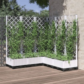 Jardinera con enrejado PP blanco 120x120x121,5 cm de , Maceteros y jardineras - Ref: Foro24-153287, Precio: 133,45 €, Descuen...