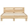 Sonoma oak engineered wood bed with headboard 140x200 cm by , Beds and slatted bases - Ref: Foro24-3207422, Price: 131,45 €, ...