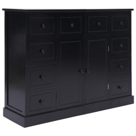 Sideboard with 10 black wooden drawers 113x30x79 cm by vidaXL, Sideboards - Ref: Foro24-284178, Price: 231,99 €, Discount: %