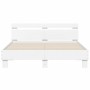 Estructura cama con cabecero madera ingeniería blanco 140x200cm de , Camas y somieres - Ref: Foro24-3207420, Precio: 122,99 €...