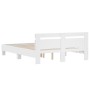 Estructura cama con cabecero madera ingeniería blanco 140x200cm de , Camas y somieres - Ref: Foro24-3207420, Precio: 122,99 €...