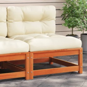 Garten-Ecksofa und wachsbraune Kissen aus Kiefernholz von , Modulare Sofas für den Außenbereich - Ref: Foro24-838082, Preis: ...