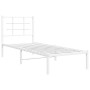 Metal bed frame with white headboard 75x190 cm by , Beds and slatted bases - Ref: Foro24-355600, Price: 51,20 €, Discount: %