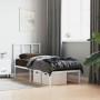 Estructura de cama de metal con cabecero blanco 75x190 cm de , Camas y somieres - Ref: Foro24-355600, Precio: 56,88 €, Descue...