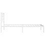 Metal bed frame with white headboard 75x190 cm by , Beds and slatted bases - Ref: Foro24-355600, Price: 51,20 €, Discount: %