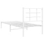 Estructura de cama de metal con cabecero blanco 75x190 cm de , Camas y somieres - Ref: Foro24-355600, Precio: 56,88 €, Descue...