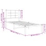 Metal bed frame with white headboard 75x190 cm by , Beds and slatted bases - Ref: Foro24-355600, Price: 51,20 €, Discount: %