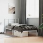 Metal bed frame with white headboard 90x190 cm by , Beds and slatted bases - Ref: Foro24-355602, Price: 56,06 €, Discount: %