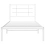 Estructura de cama de metal con cabecero blanco 90x190 cm de , Camas y somieres - Ref: Foro24-355602, Precio: 56,06 €, Descue...