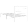 Metal bed frame with white headboard 90x190 cm by , Beds and slatted bases - Ref: Foro24-355602, Price: 56,06 €, Discount: %