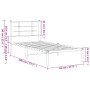 Metal bed frame with white headboard 90x190 cm by , Beds and slatted bases - Ref: Foro24-355602, Price: 56,06 €, Discount: %