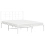 Estructura de cama de metal con cabecero blanca 135x190 cm de , Camas y somieres - Ref: Foro24-355609, Precio: 81,82 €, Descu...