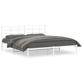 Bettgestell aus Metall mit weißem Kopfteil 180x200 cm von , Betten und Lattenroste - Ref: Foro24-355614, Preis: 89,99 €, Raba...