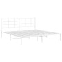 Metal bed frame with white headboard 180x200 cm by , Beds and slatted bases - Ref: Foro24-355614, Price: 97,90 €, Discount: %