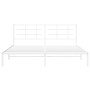 Estructura de cama de metal con cabecero blanco 180x200 cm de , Camas y somieres - Ref: Foro24-355614, Precio: 97,90 €, Descu...