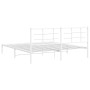 Estructura de cama de metal con cabecero blanco 180x200 cm de , Camas y somieres - Ref: Foro24-355614, Precio: 97,90 €, Descu...