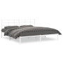 Estructura de cama de metal con cabecero blanco 193x203 cm de , Camas y somieres - Ref: Foro24-355616, Precio: 91,43 €, Descu...