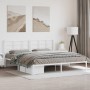 Estructura de cama de metal con cabecero blanco 193x203 cm de , Camas y somieres - Ref: Foro24-355616, Precio: 91,43 €, Descu...