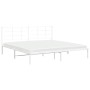 Estructura de cama de metal con cabecero blanco 193x203 cm de , Camas y somieres - Ref: Foro24-355616, Precio: 91,43 €, Descu...