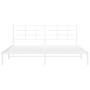 Estructura de cama de metal con cabecero blanco 193x203 cm de , Camas y somieres - Ref: Foro24-355616, Precio: 91,43 €, Descu...