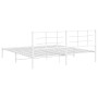 Estructura de cama de metal con cabecero blanco 193x203 cm de , Camas y somieres - Ref: Foro24-355616, Precio: 91,43 €, Descu...